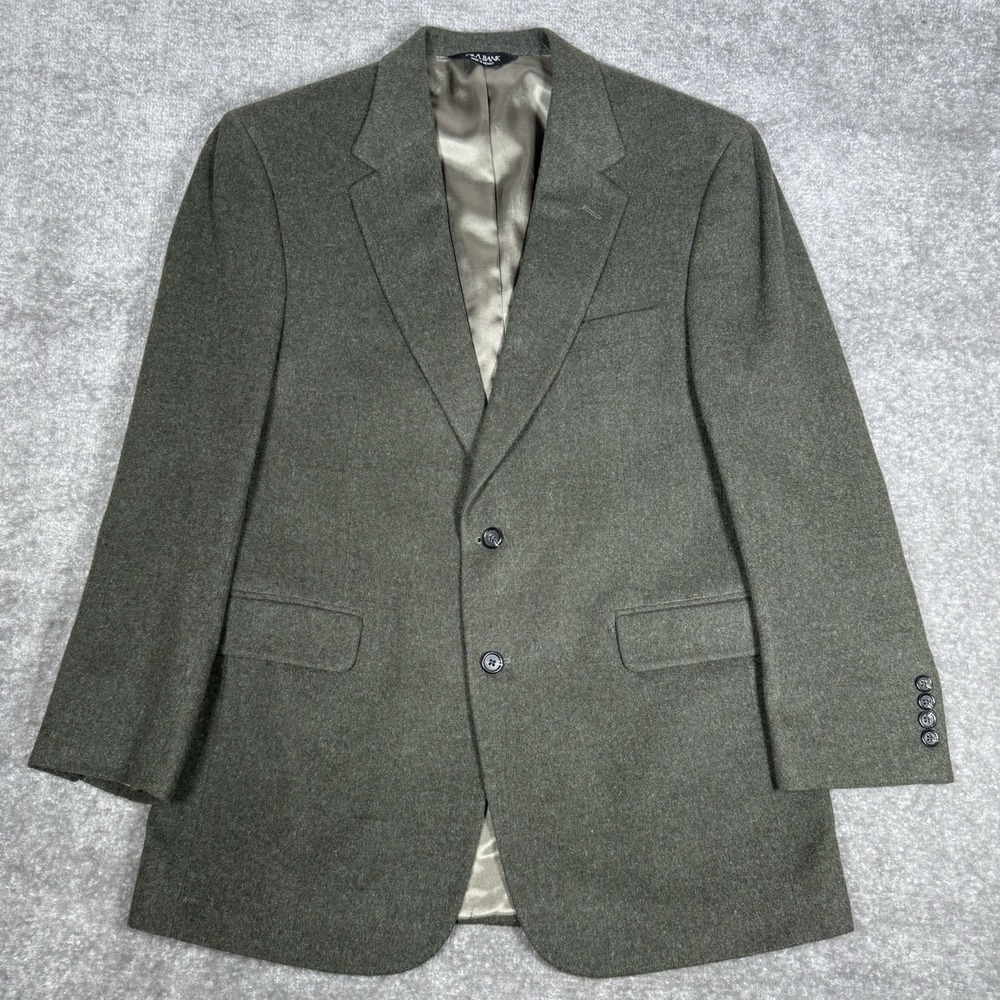 Jos A Bank Blazer Sport‎ Coat Men's 42R Gray Camel Hair Flannel 2 Button Notch